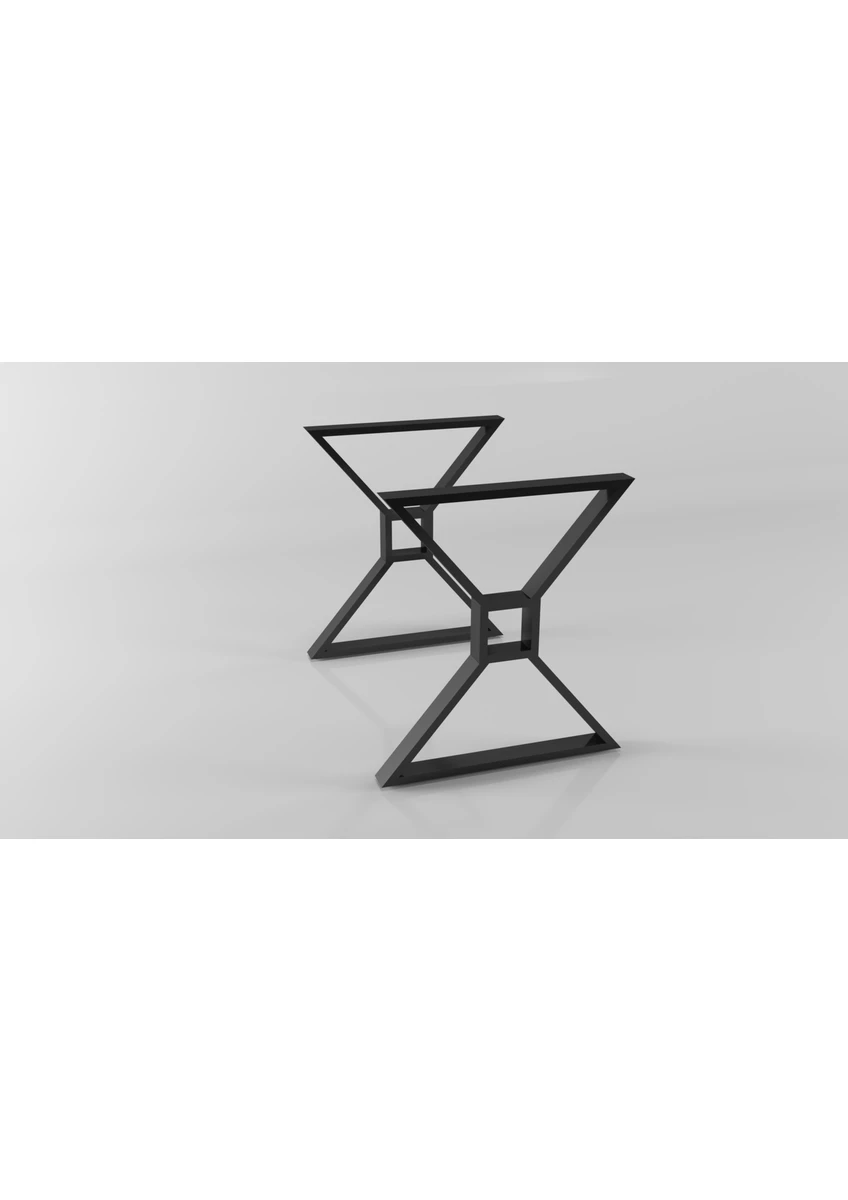Ortası Kare Model Metal Ayak Seti Siyah Metal Masa Ayağı